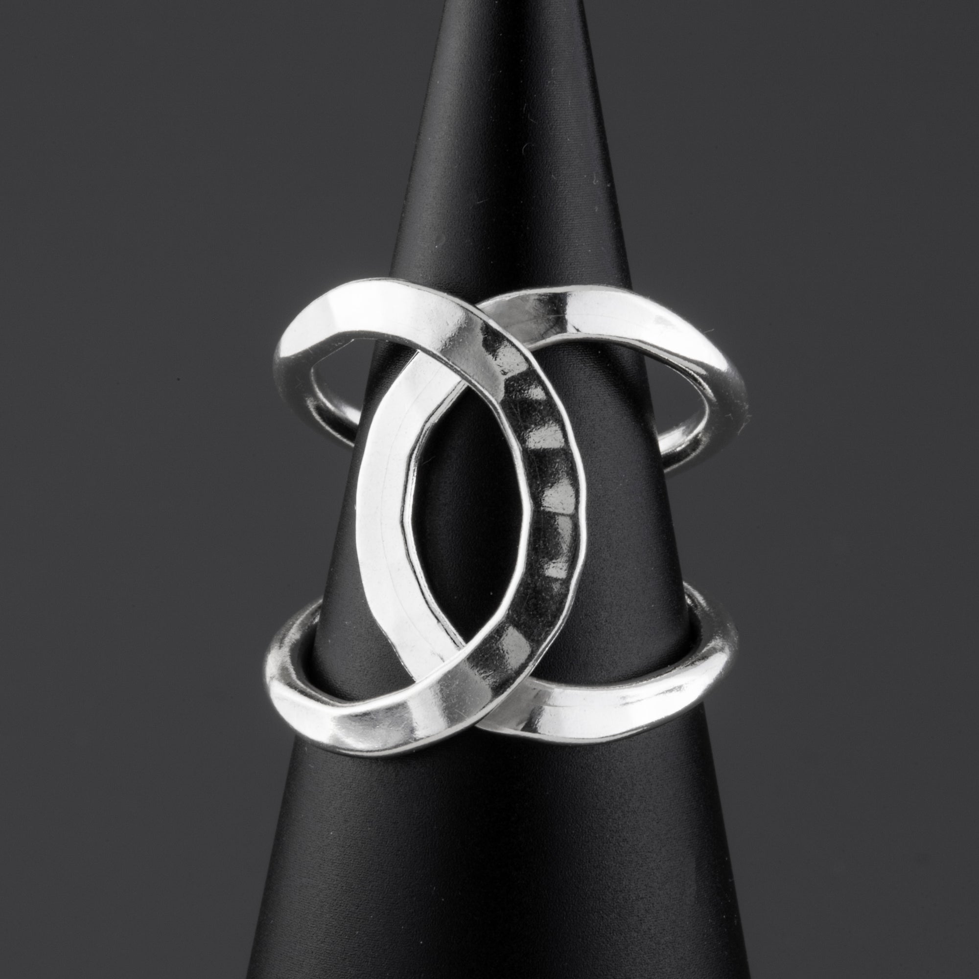 chunky sterling silver interlock ring