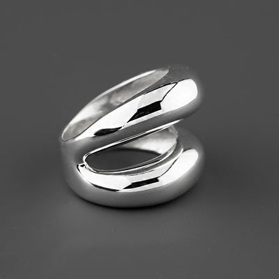 chunky sterling silver two row ring