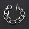 chunky textured sterling silver link bracelet