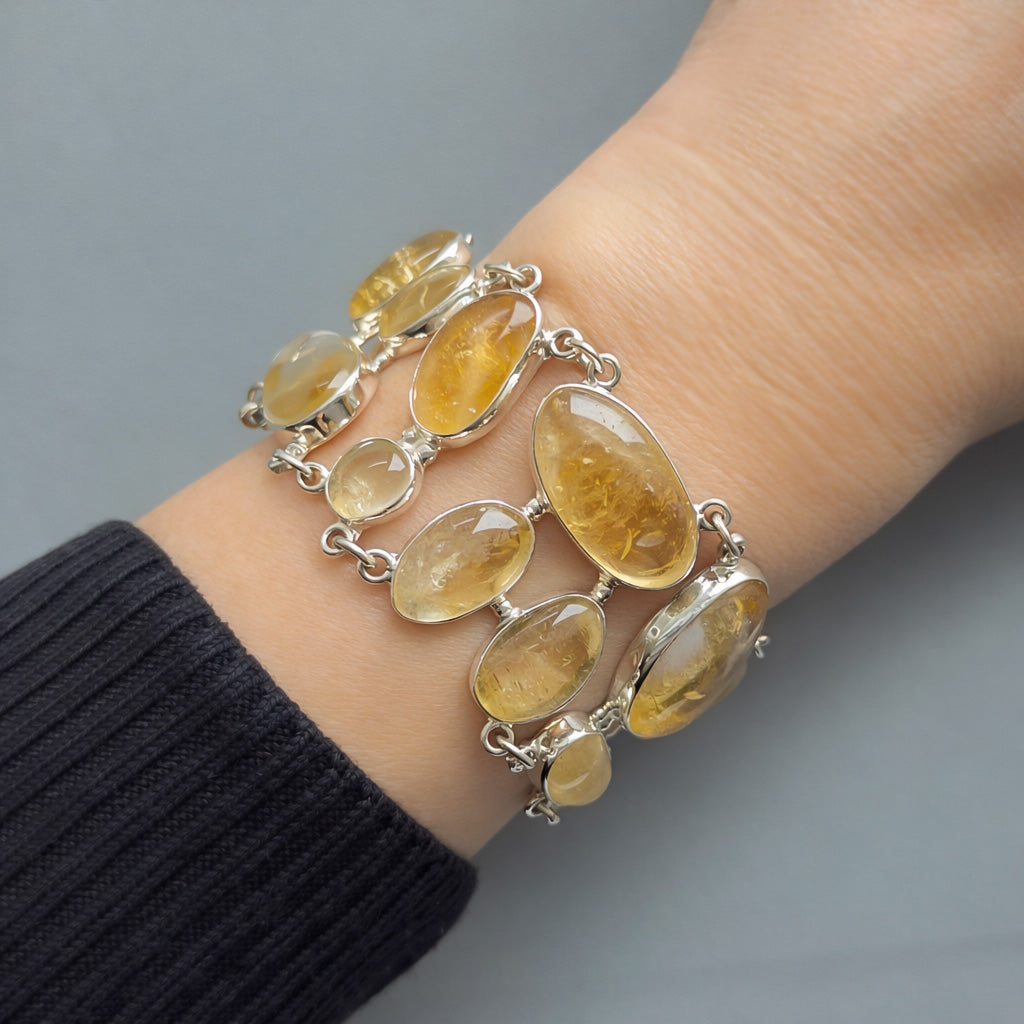 Summerlight Large Citrine Silver Bracelet