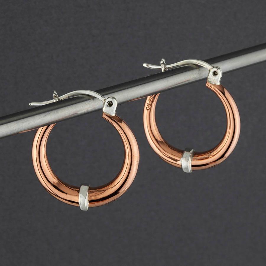 copper and silver arracadas earrings