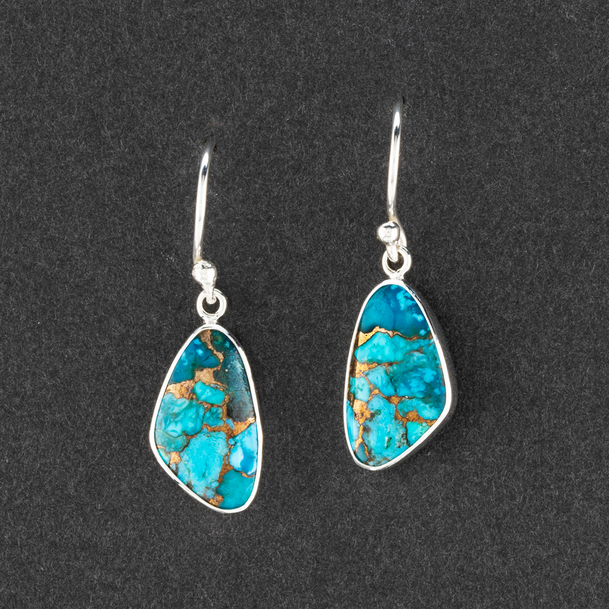 Copper Turquoise Drop Earrings