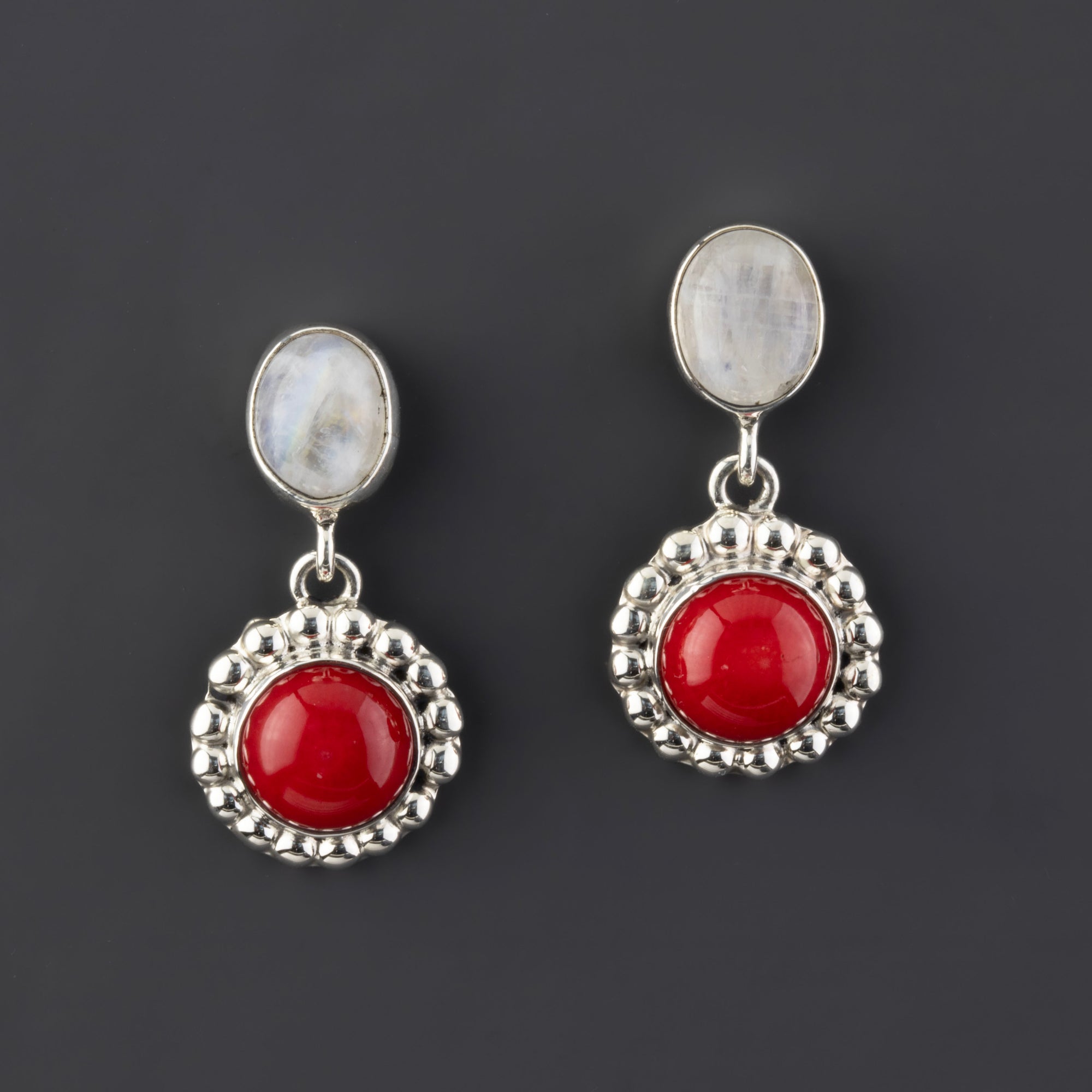 Luna Coral Handmade Silver Earrings