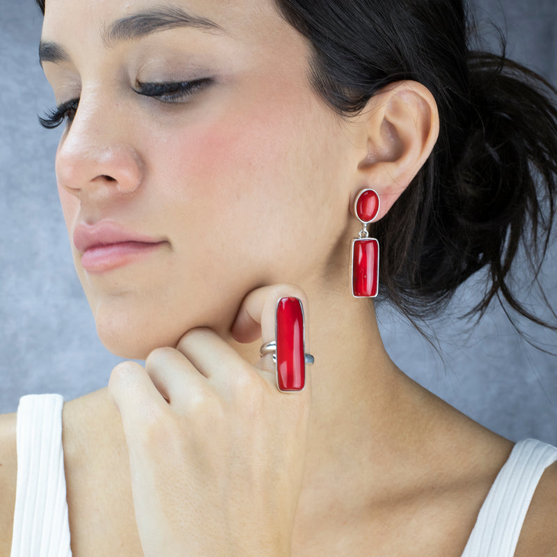 scarlet edit red coral earrings