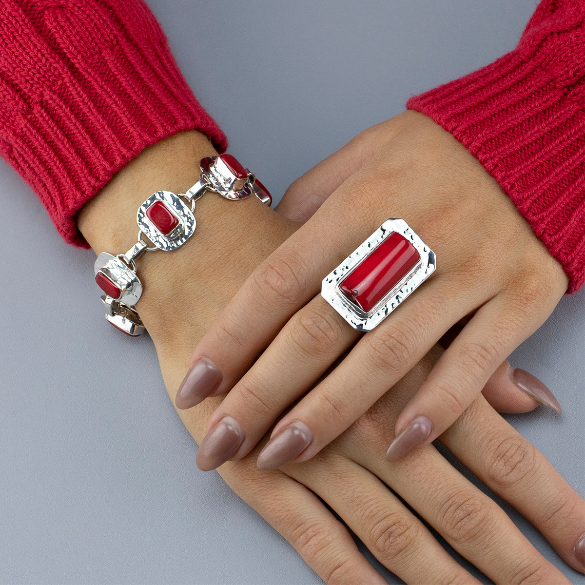 Crimson Alchemy Red Coral Bracelet