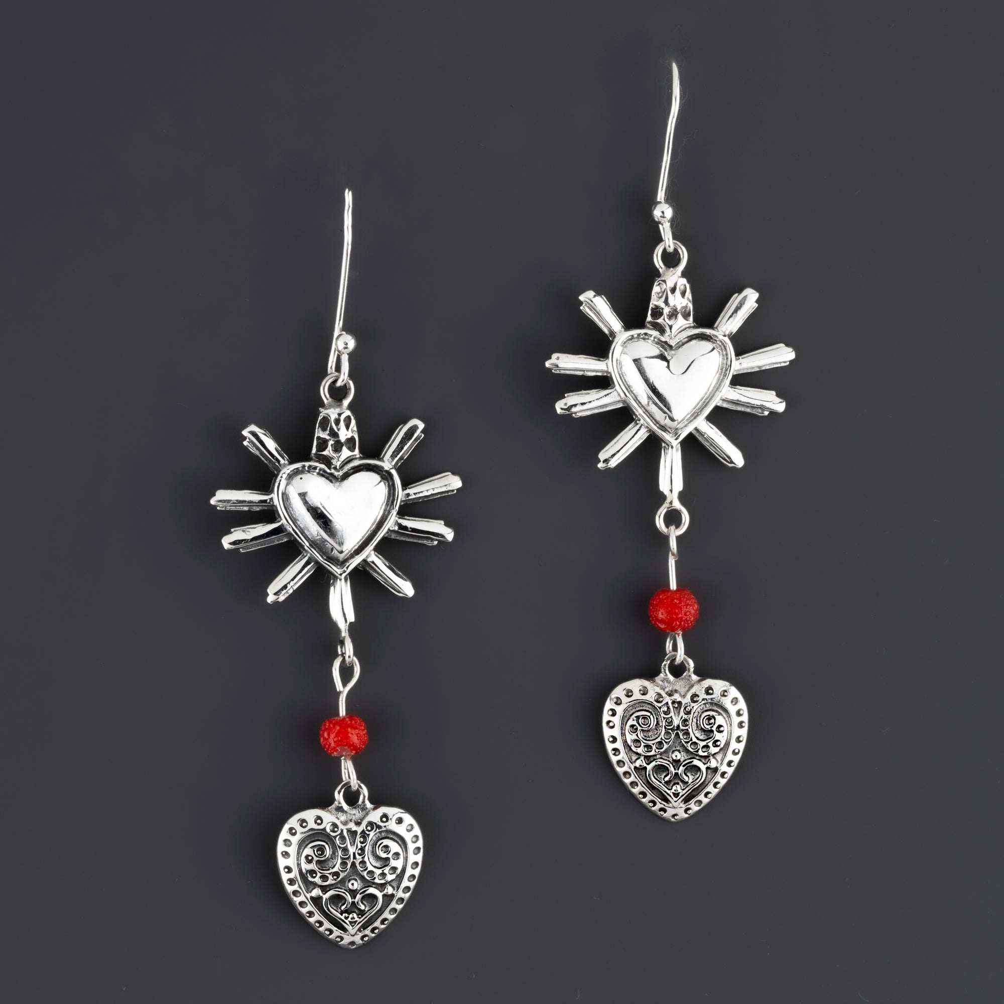 Corazon Mexican Silver Earrings