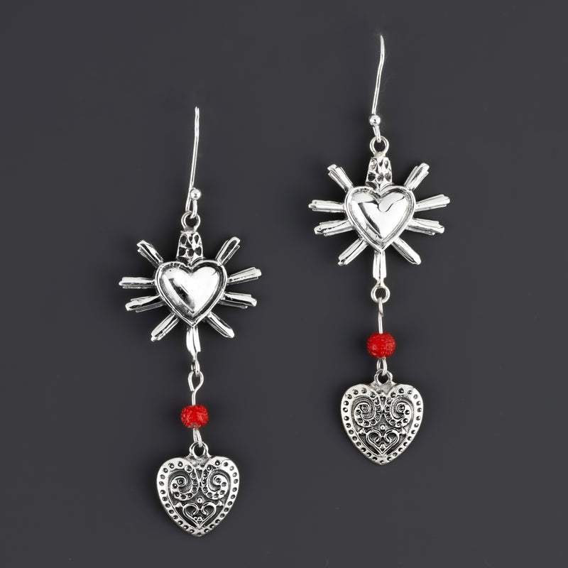Corazon Mexican Silver Earrings