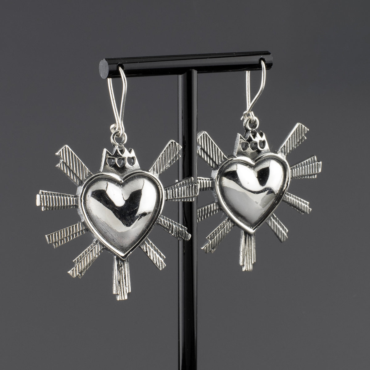 Corazon Ardiente Mexican Silver Earrings