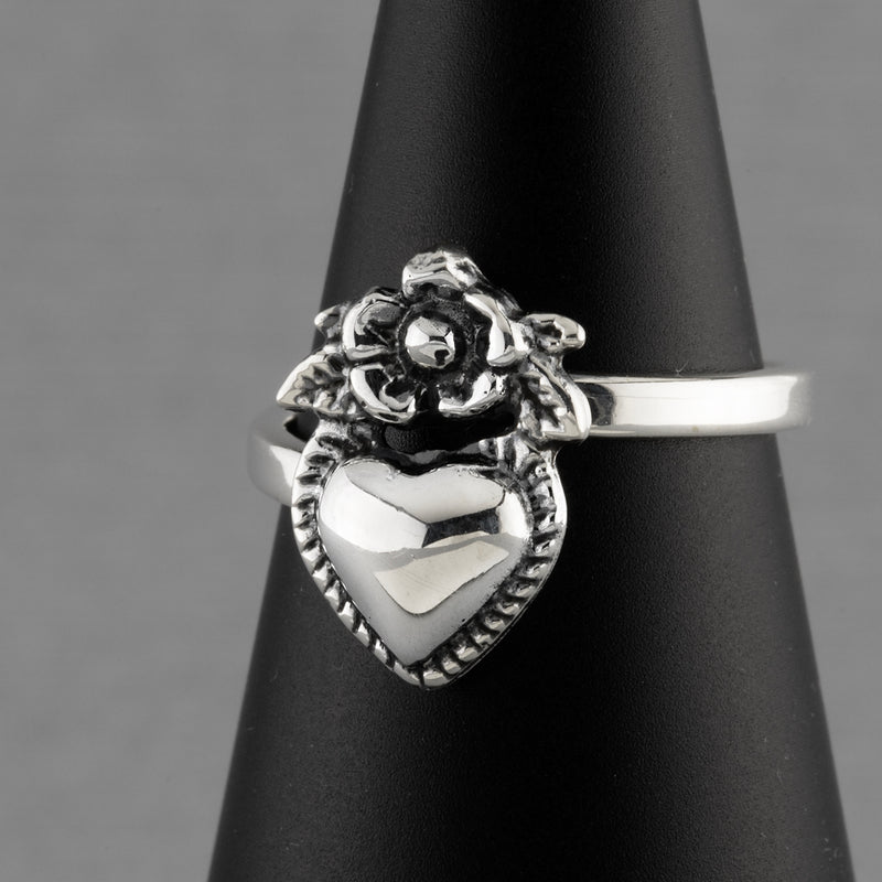 corazoncito Mexican silver ring
