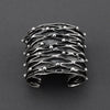Midnight Waves Wide Silver Cuff Bracelet