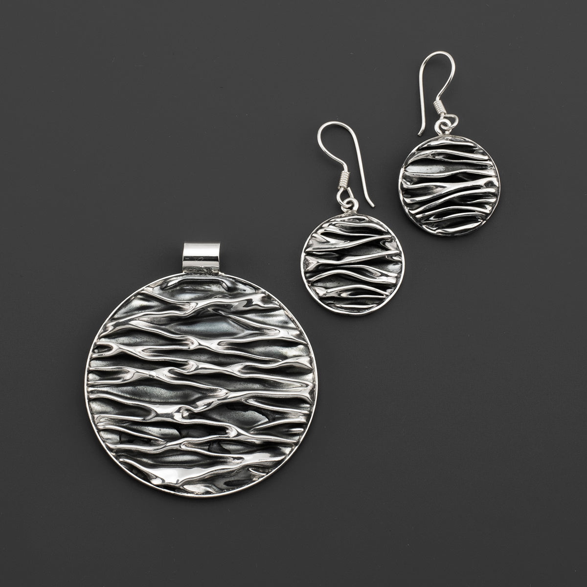 Tidal Rhythm Pendant and Earrings Set
