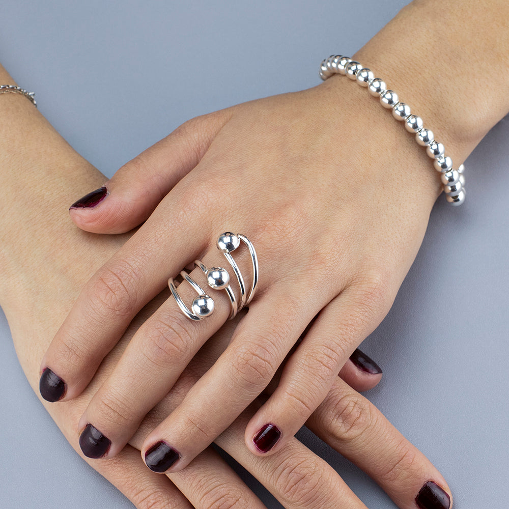 Cosmic Flow Sterling Silver Ring