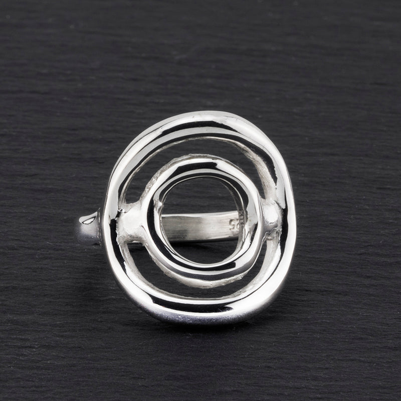 cosmic circle chunky silver ring