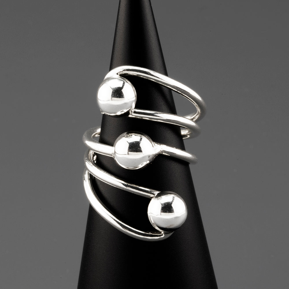 cosmic flow sterling silver ring