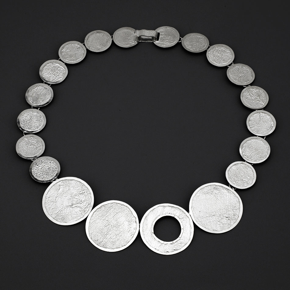 cosmic texture sterling silver necklace