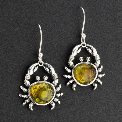 crab drop earrings