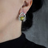 Sterling Silver and Amber Crab Earrings