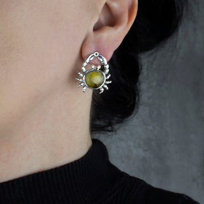 Amber Crab Earrings