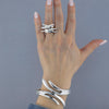 Sterling Silver Criss Cross Statement Ring
