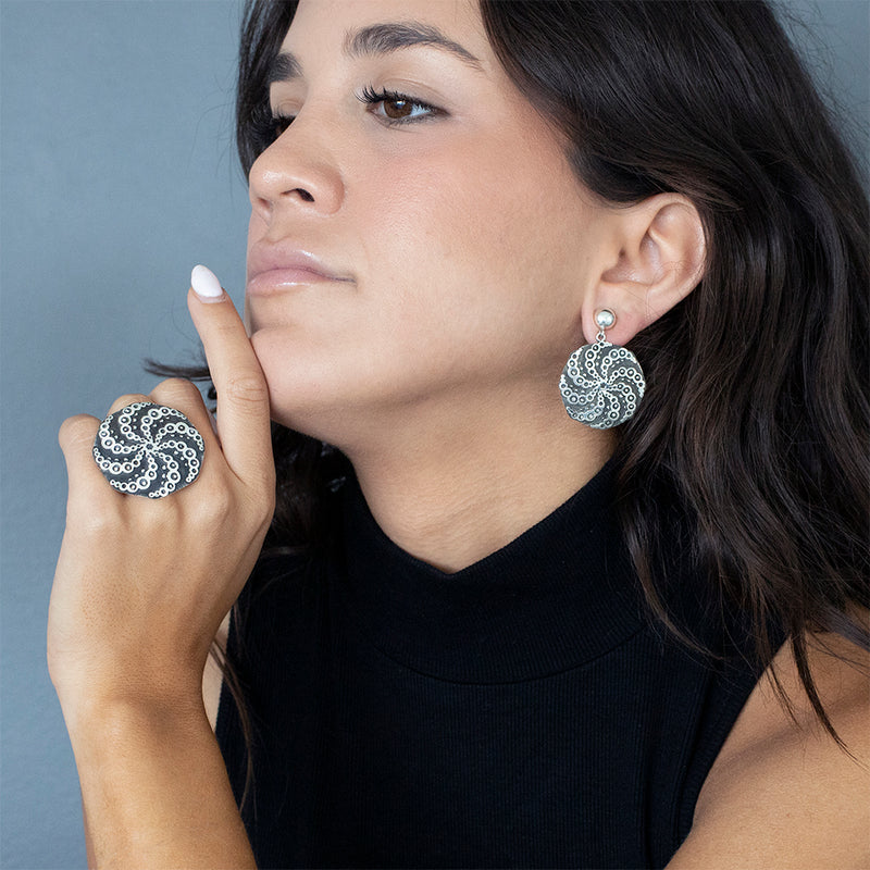 sterling silver enigma drop earrings