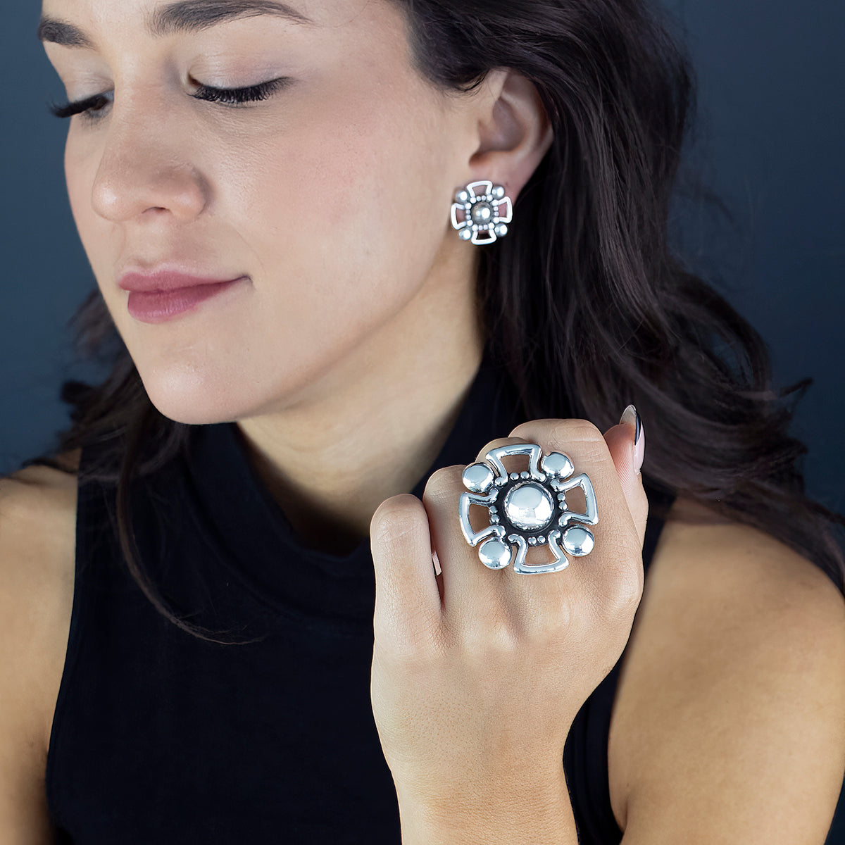 Crossroads of Elegance Sterling Silver Ring