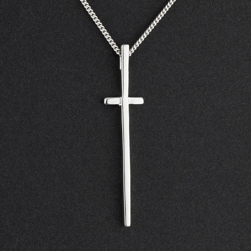 cruz alta thin sterling silver cross pendant