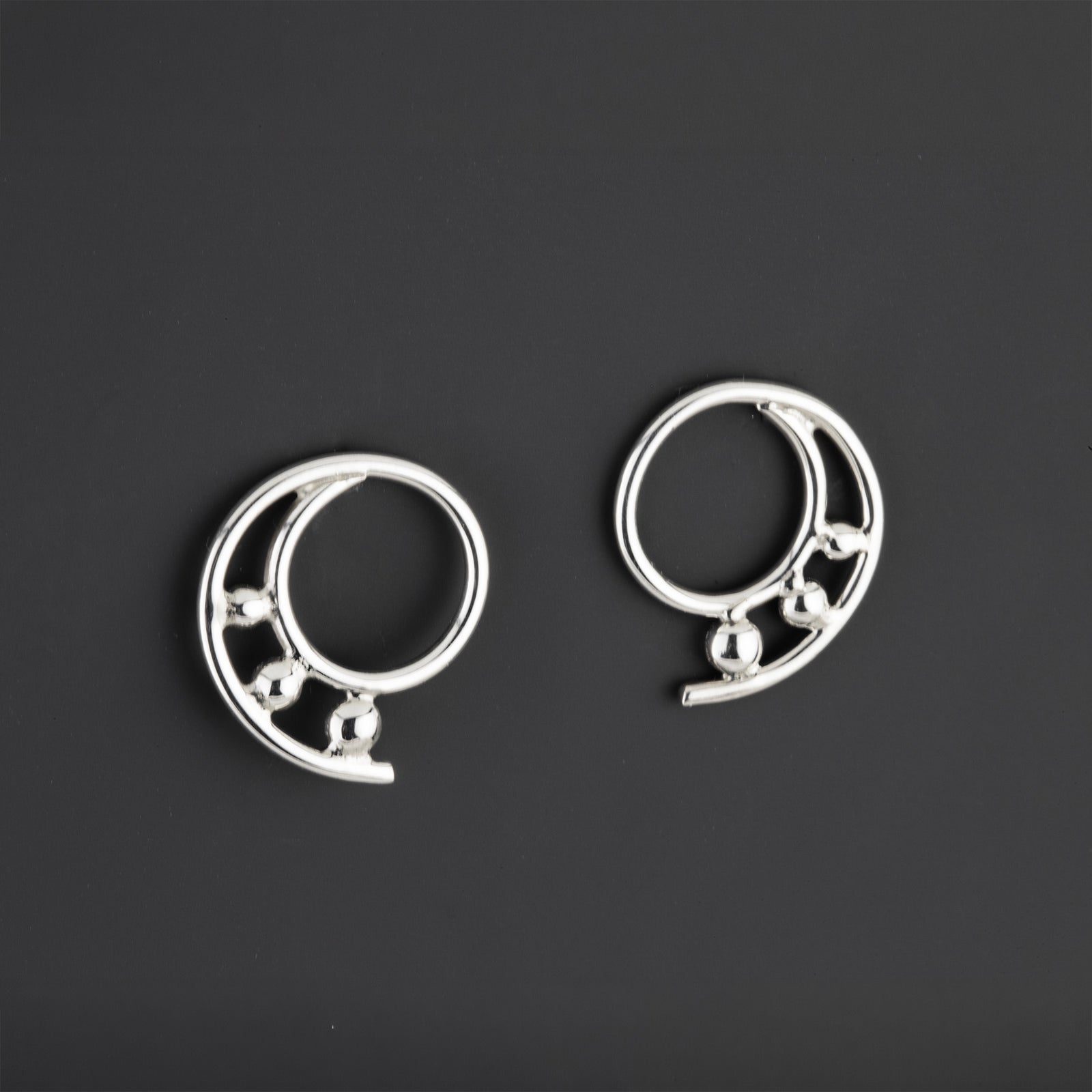 curvball handmade silver stud earrings