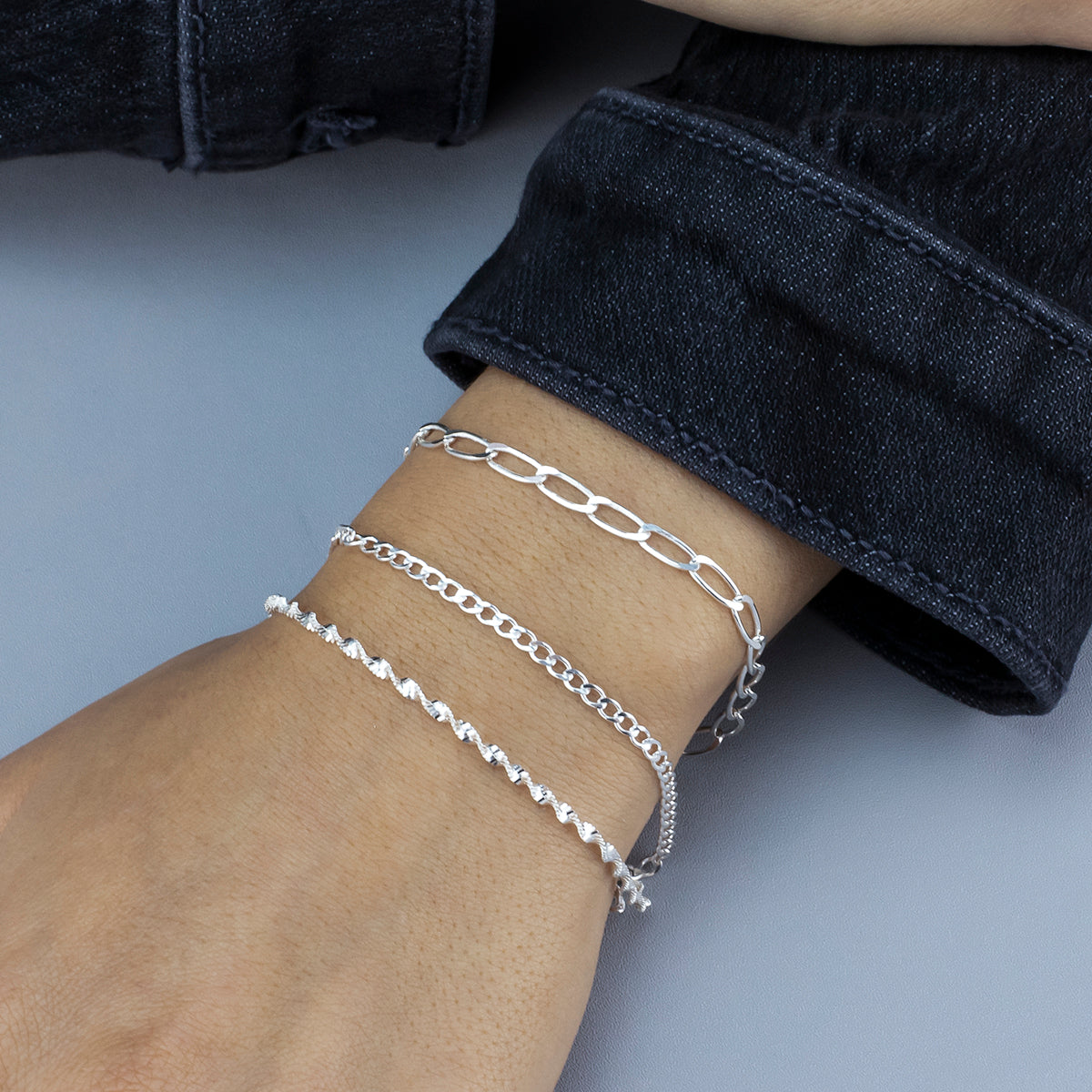 Dainty Sterling Silver Chain Bracelet