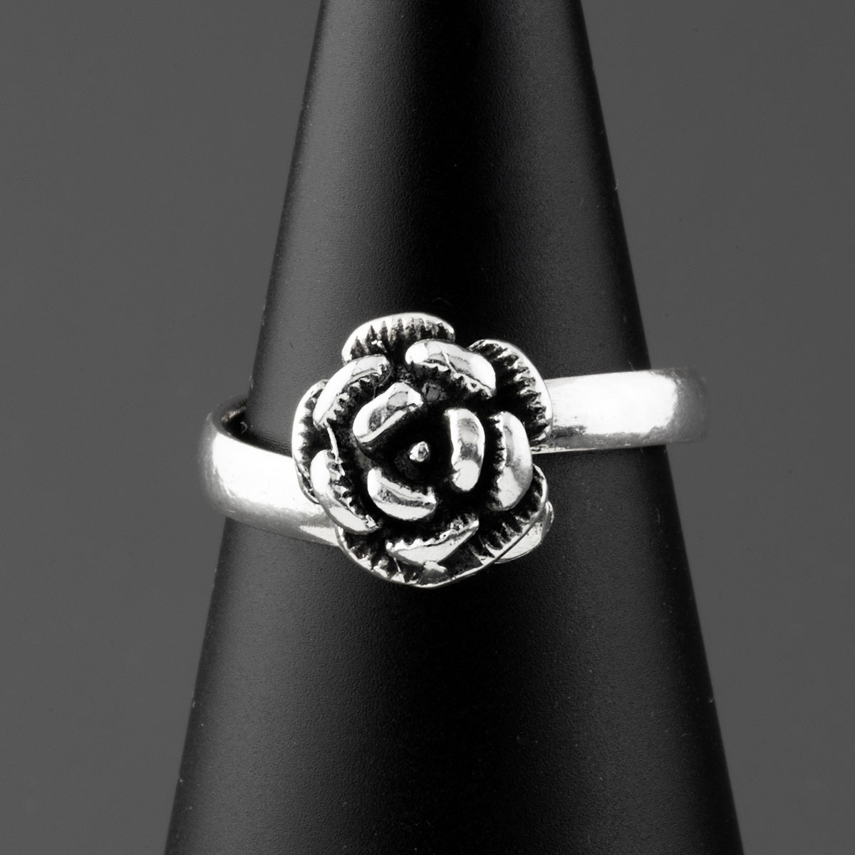 Dainty Sterling Silver Rose Ring