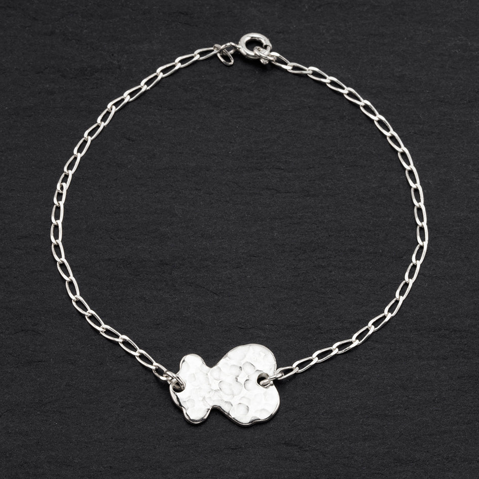 dainty sterling silver bear charm bracelet