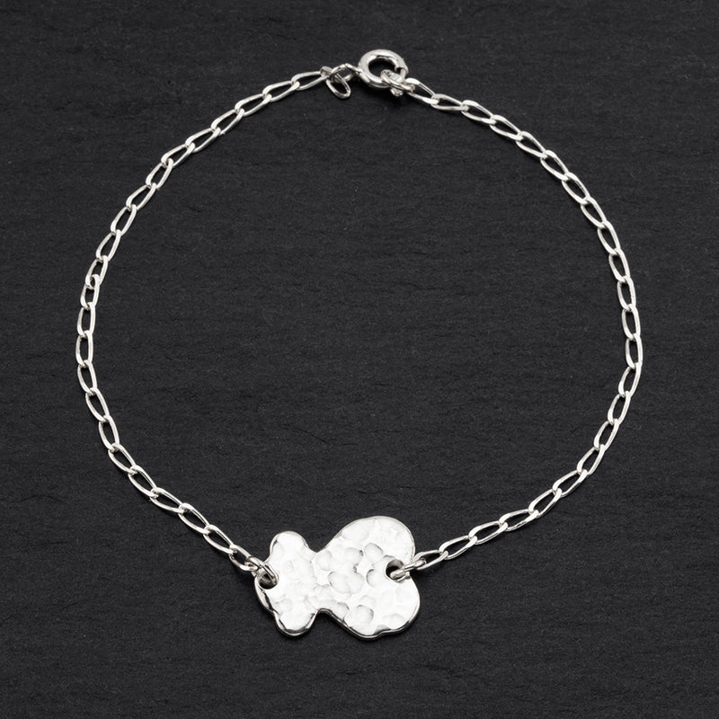 dainty sterling silver bear charm bracelet