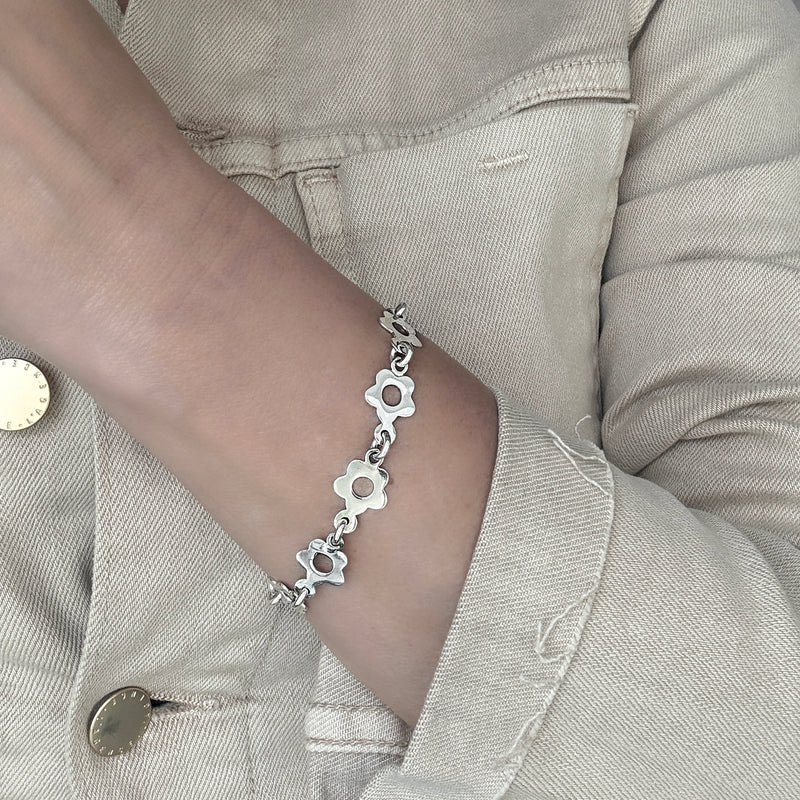 daisy sterling silver link bracelet