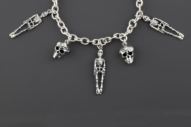 skeleton charm bracelet