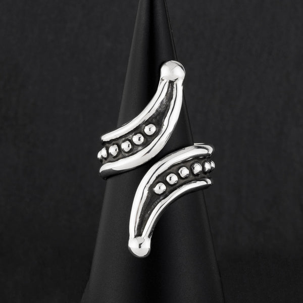Taxco Sterling Silver Bypass Ring - Reveka Rose