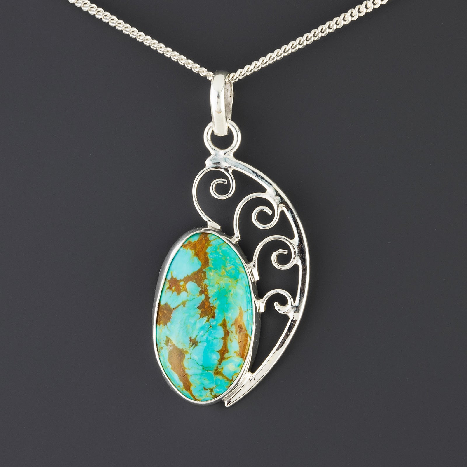 desert lace handcrafted turquoise pendant