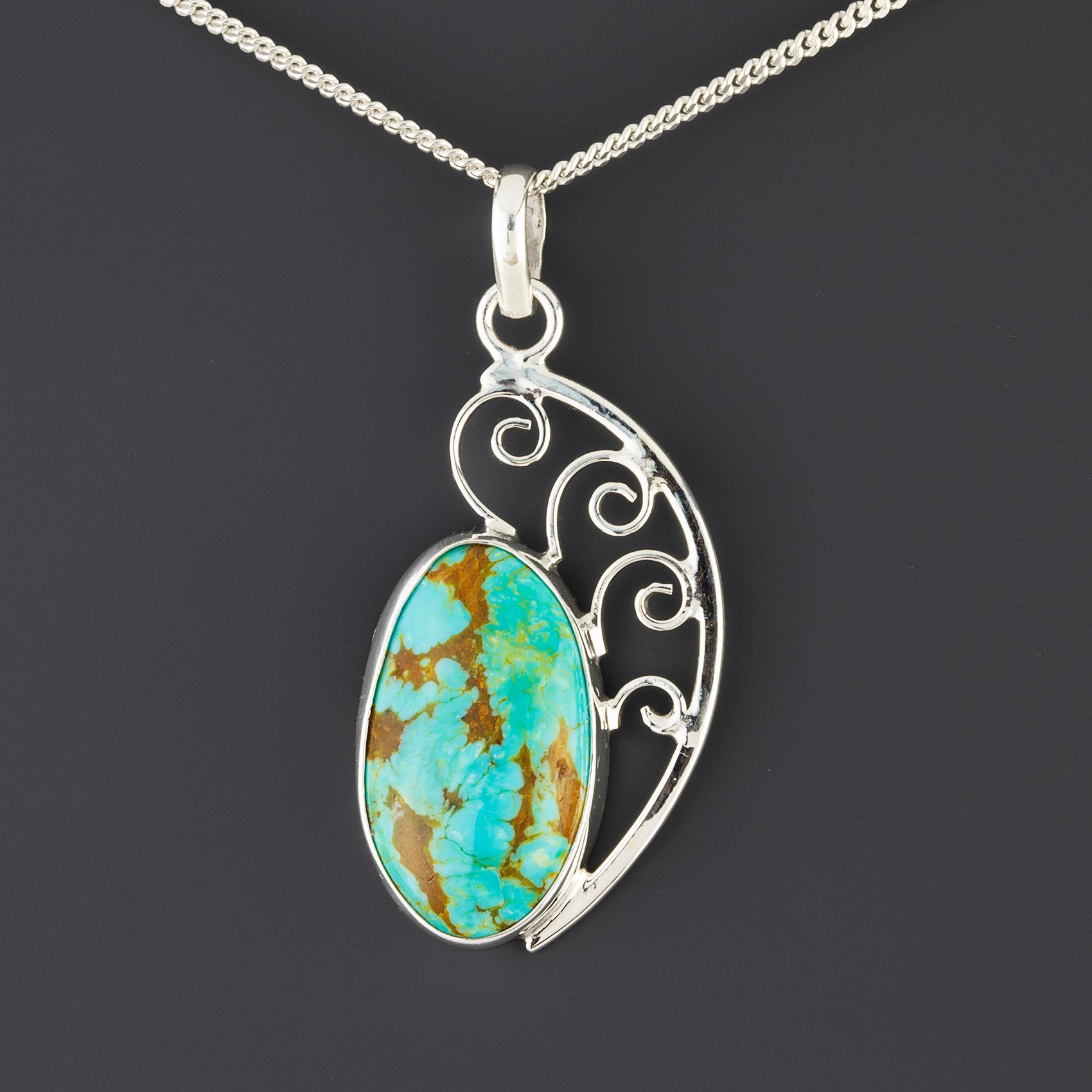 desert lace handcrafted turquoise pendant
