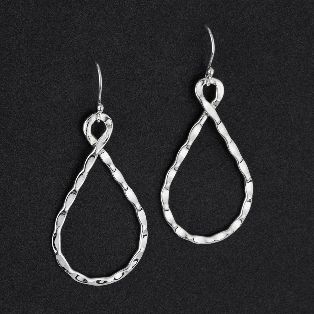 dewdrop twists sterling silver dangle earrings