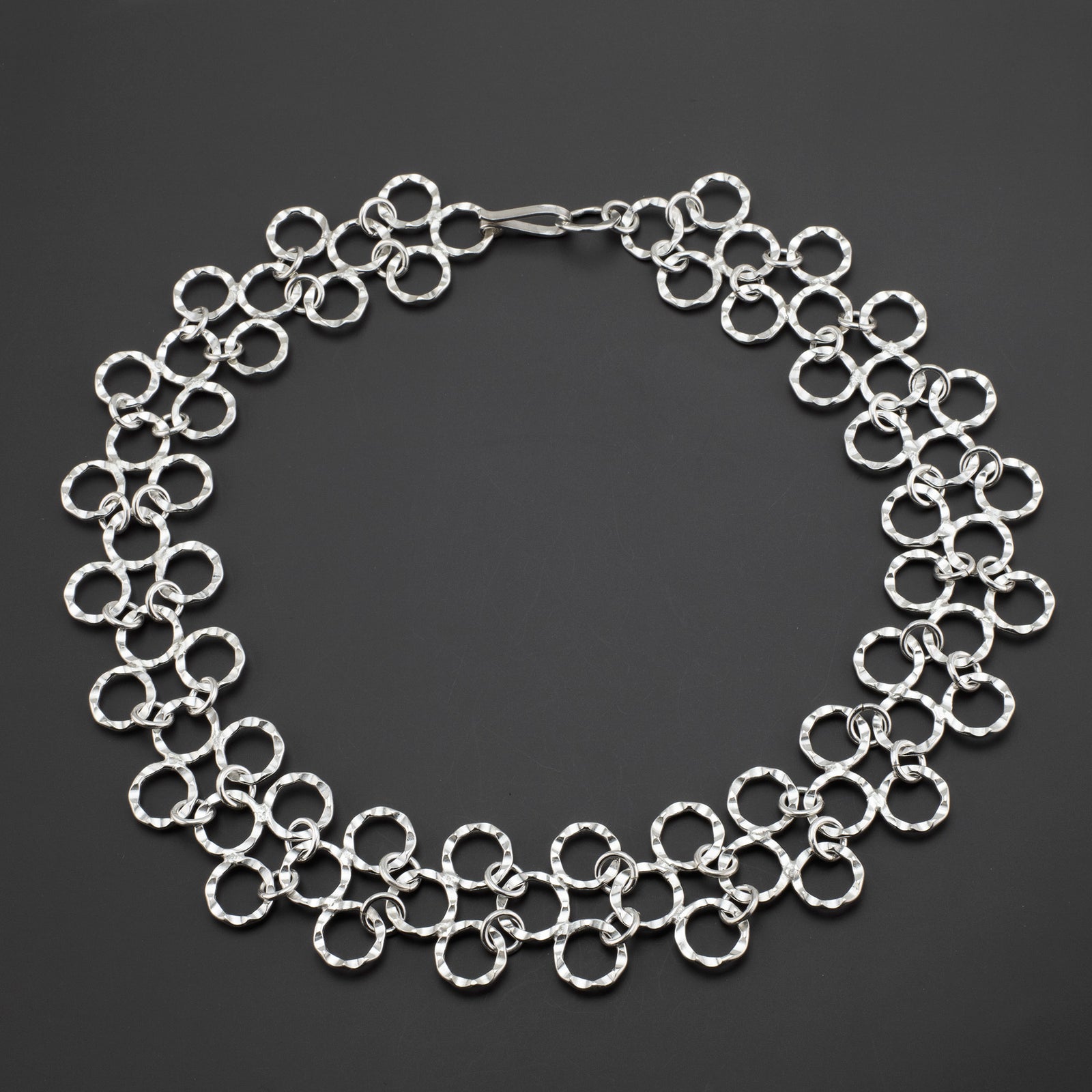 disco links sterling silver statement necklace