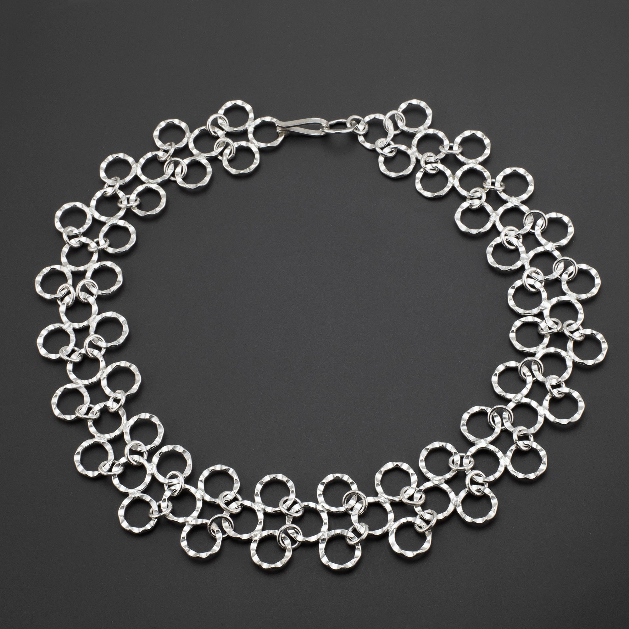disco links sterling silver statement necklace
