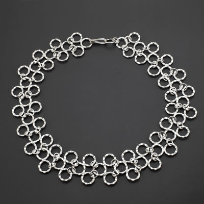 disco links sterling silver statement necklace