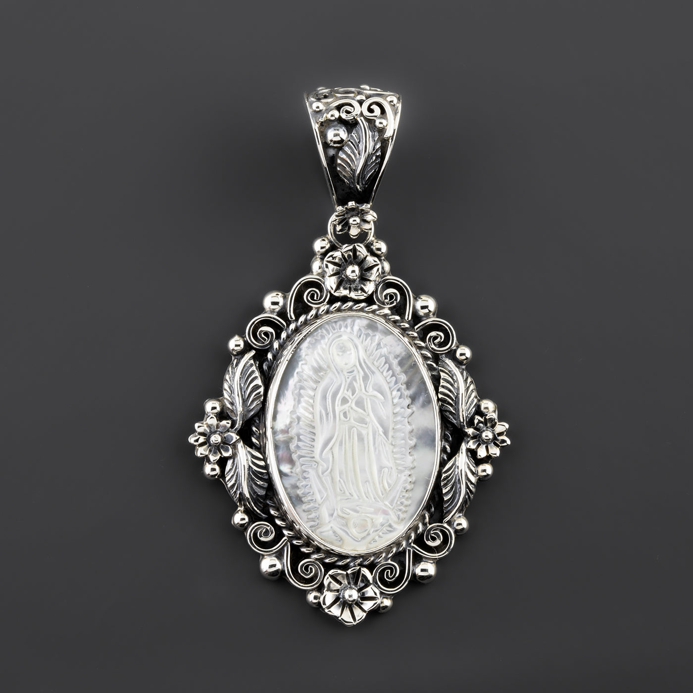 dfivine bloom our lady of guadalupe pendant