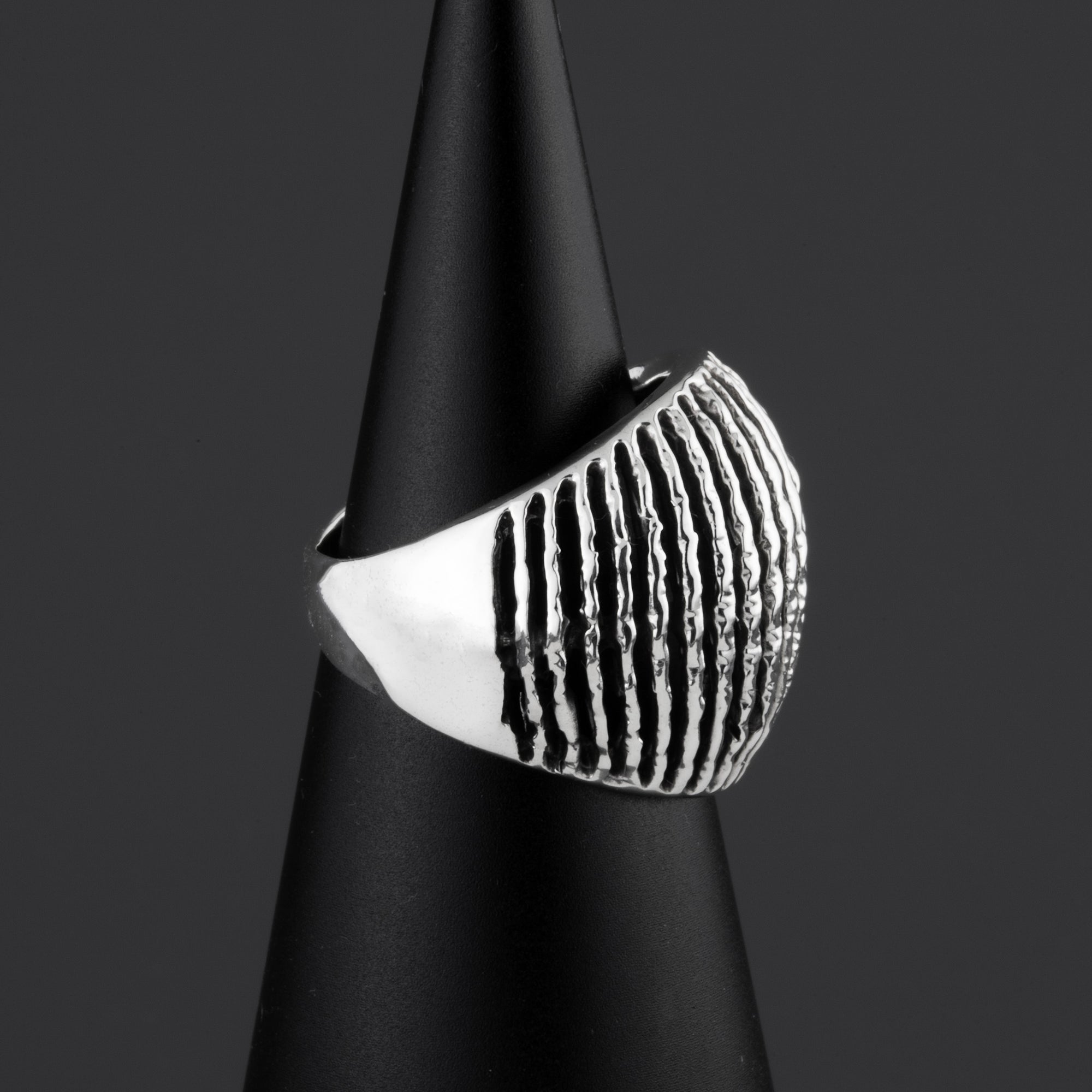 Ripple Sterling Silver Dome Ring