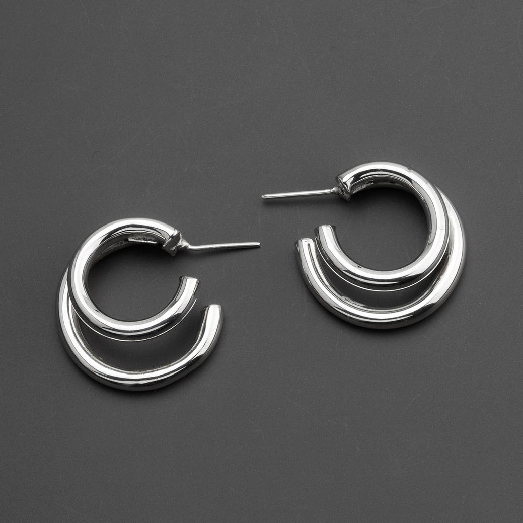 double tube hoop earrings