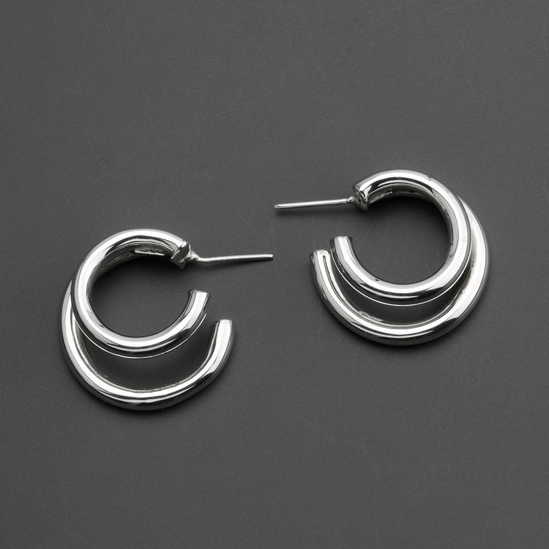 double tube hoop earrings