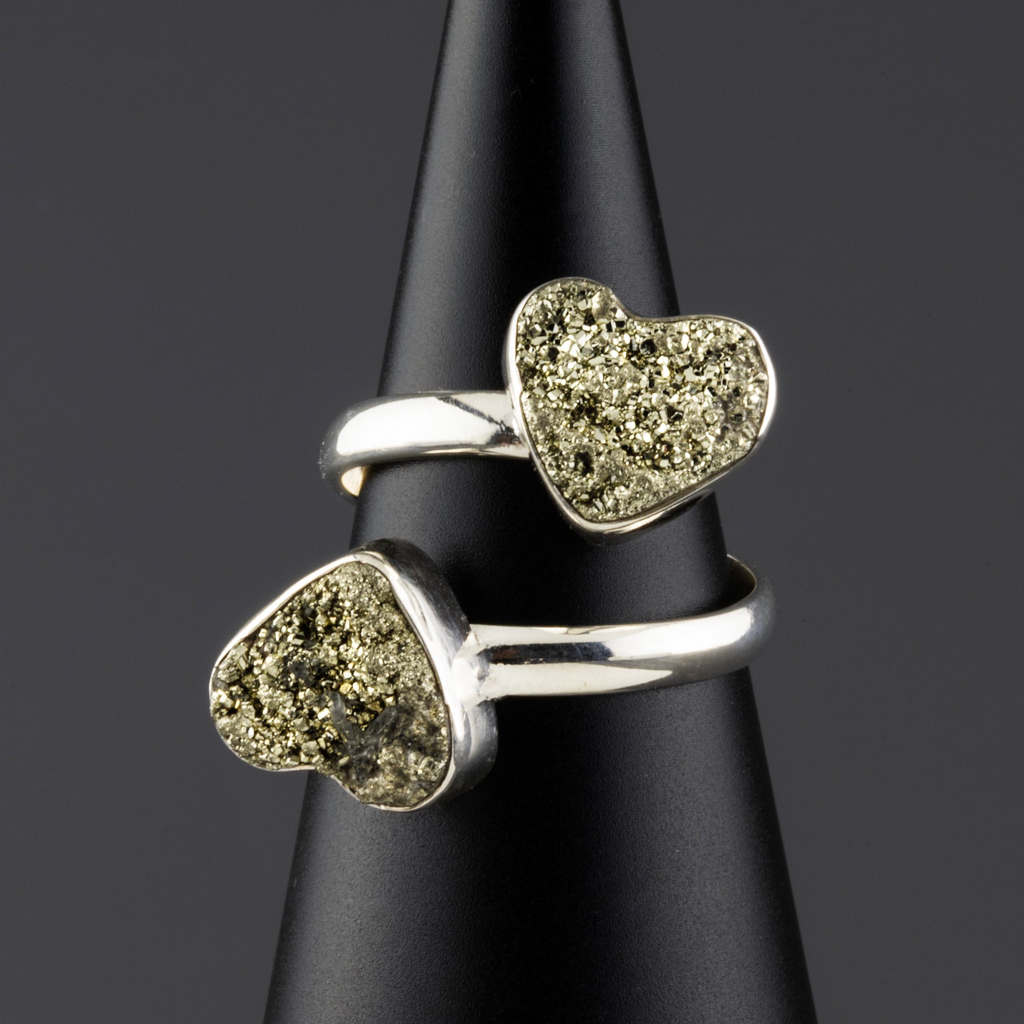 Sparkling Hearts Bypass Ring