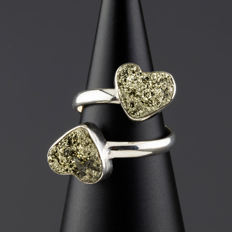 Sparkling Hearts Bypass Ring