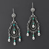 Teardrops and Turquoise Mexican Silver Earrings