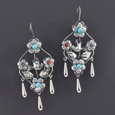 Garden Serenade Mexican Silver Earrings