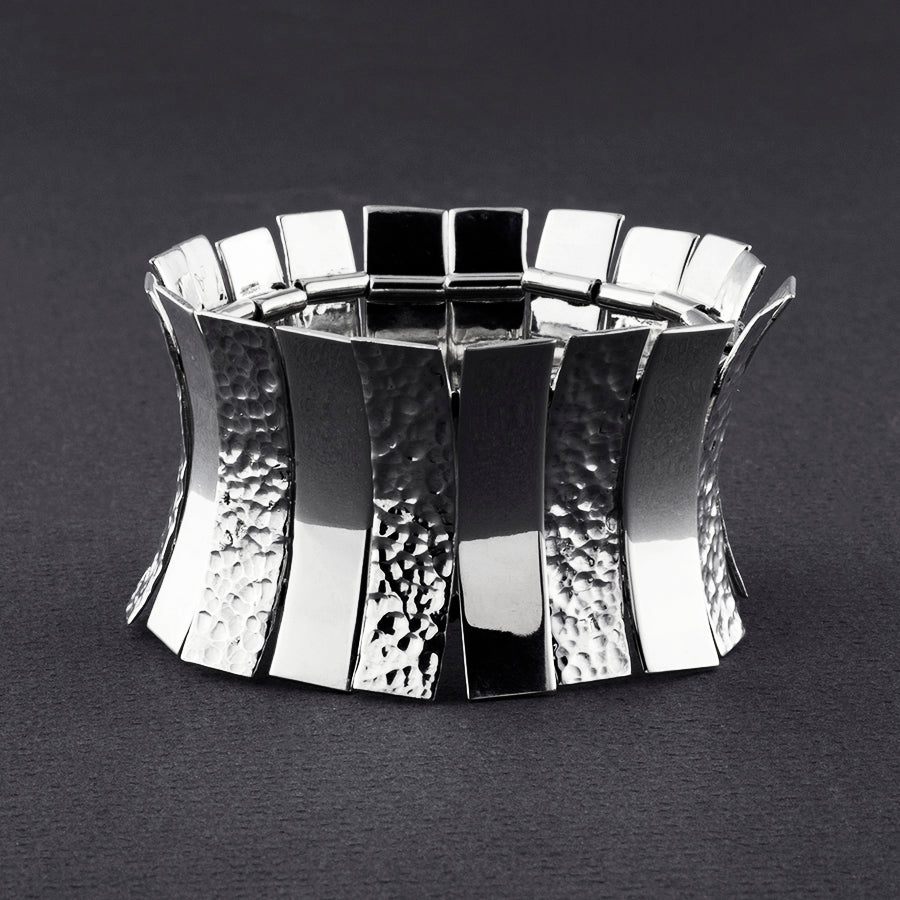 elastic sterling silver statement bracelet