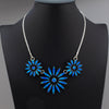 electric bloom blue opal floral necklace